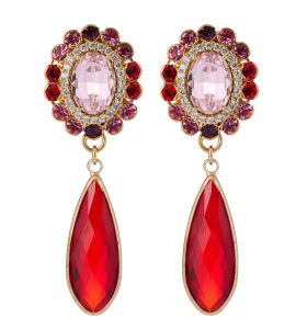 Ohrring in Tropfenform in Rot