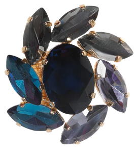 Floraler Schmuckstein-Ring in Lila