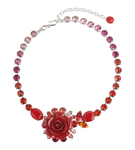 Collier mit Rose in Rot