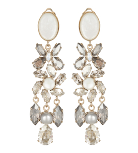 Ohrclip mit ovalen Kristallen