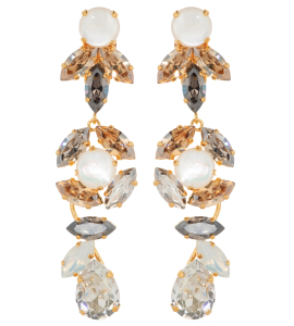 Hängeohrclips in Weiss-Cristal