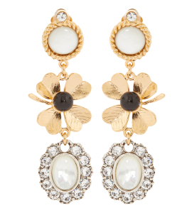 Verzierte Clip-Ohrringe mit Kleeblatt