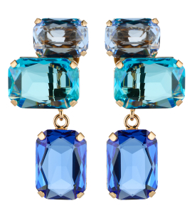 Ohrringe mit blauen Baguette-Steinen