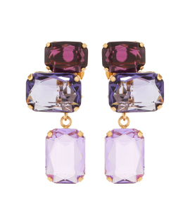 Ohrringe mit lilanen Baguette-Steinen