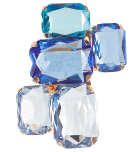 Ring mit Baguette-Steinen in Blau