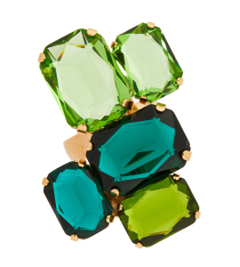 Ring mit Baguette-Steinen in Gruen