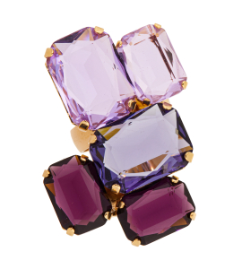 Ring mit Baguette-Steinen in Lila