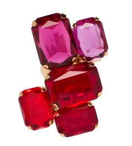 Ring mit Baguette-Steinen in Rot