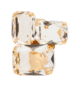 Ring mit drei Baguette-Steinen in Kristall