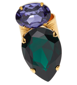 Ring mit grünem und blauem Kristall