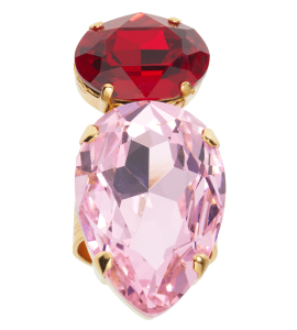 Ring mit rosanem und rotem Kristall