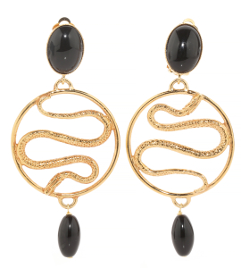 Goldene Schlangen Creolen mit Perlen