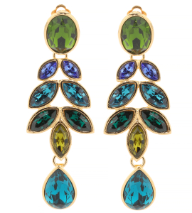 Tropfenförmige Ohrringe in Grün-Blau