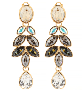 Tropfenförmige Ohrringe in Silber-Gold