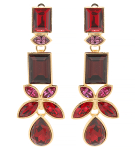 Rechteckige Ohrringe in Rot-Pink