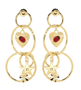 3-fach Creolenohrring mit Anhängern