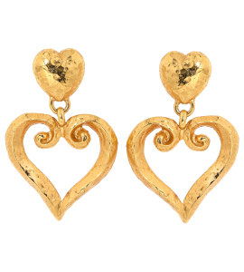 Goldene Herzohrringe