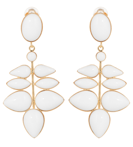 Lange Ohrringe mit weißen Steinen