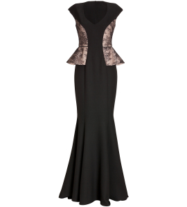 Abendrobe mit Spitze in Schwarz