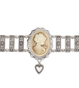 Kropfkette mit Strass-Steinen in Braun/Gold