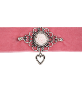Kropfband in Rosa mit Rose