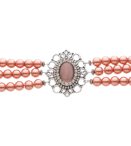 Perlenkette in Pink mit Stein