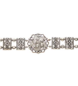 Silberne Kropfkette mit Kristallen