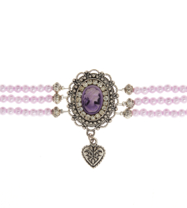 Kropfkette in Lila mit Strass