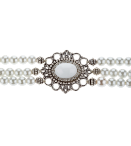 Kropfkette mit weissen Perlen