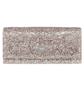 Abendtasche aus Glitzerlamé in Rosé