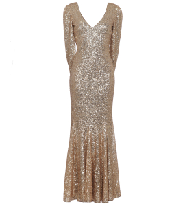 Kleid mit Cape in Gold