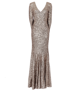 Kleid mit Cape in Gold/Braun 