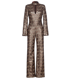 Jumpsuit mit Cut-Out in Braun-Bronze