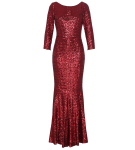 Langes Paillettenkleid in Rot