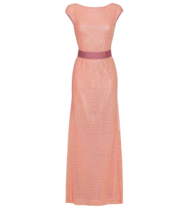 Paillettenkleid in Pink-Gelb