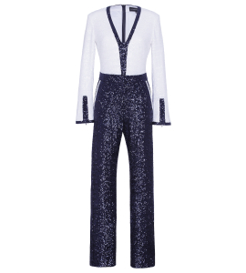 Overall in Dunkelblau-Weiss