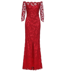 Carmenkleid aus roter Spitze