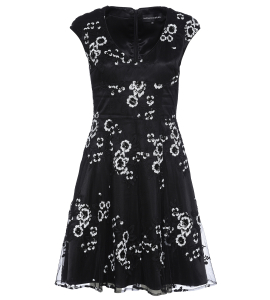 Cocktailkleid mit Blumenbestickung