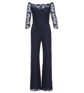  Jumpsuit aus blauer Spitze