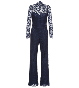 Jumpsuit in Blau mit Stehkragen