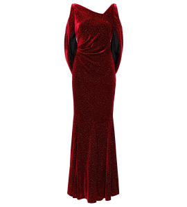 Samtkleid mit Cut-Outs und Glitter-Finish