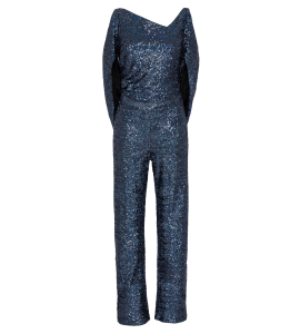 Jumpsuit mit Cut-Out in Holo-Blue