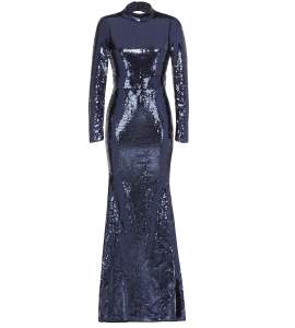 Paillettenkleid mit tiefem Rücken in Blau