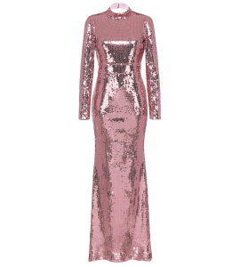 Paillettenkleid mit tiefem Rücken in Rosé