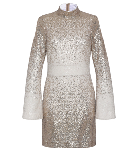 Minikleid mit Cut-Out in Gold-Beige