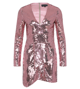 Cocktailkleid mit asymmetrischem Rock in Rosé