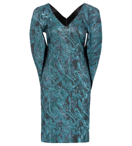 Cocktailkleid mit Cape in Blau-Türkis