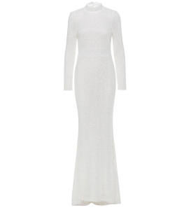 Paillettenkleid mit tiefem Rücken in Weiß