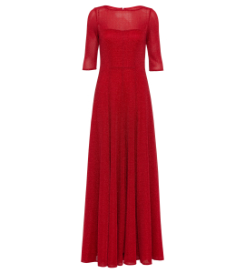 Abendkleid mit ausgestelltem Rock in Rot