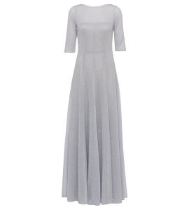 Abendkleid mit ausgestelltem Rock in Silber